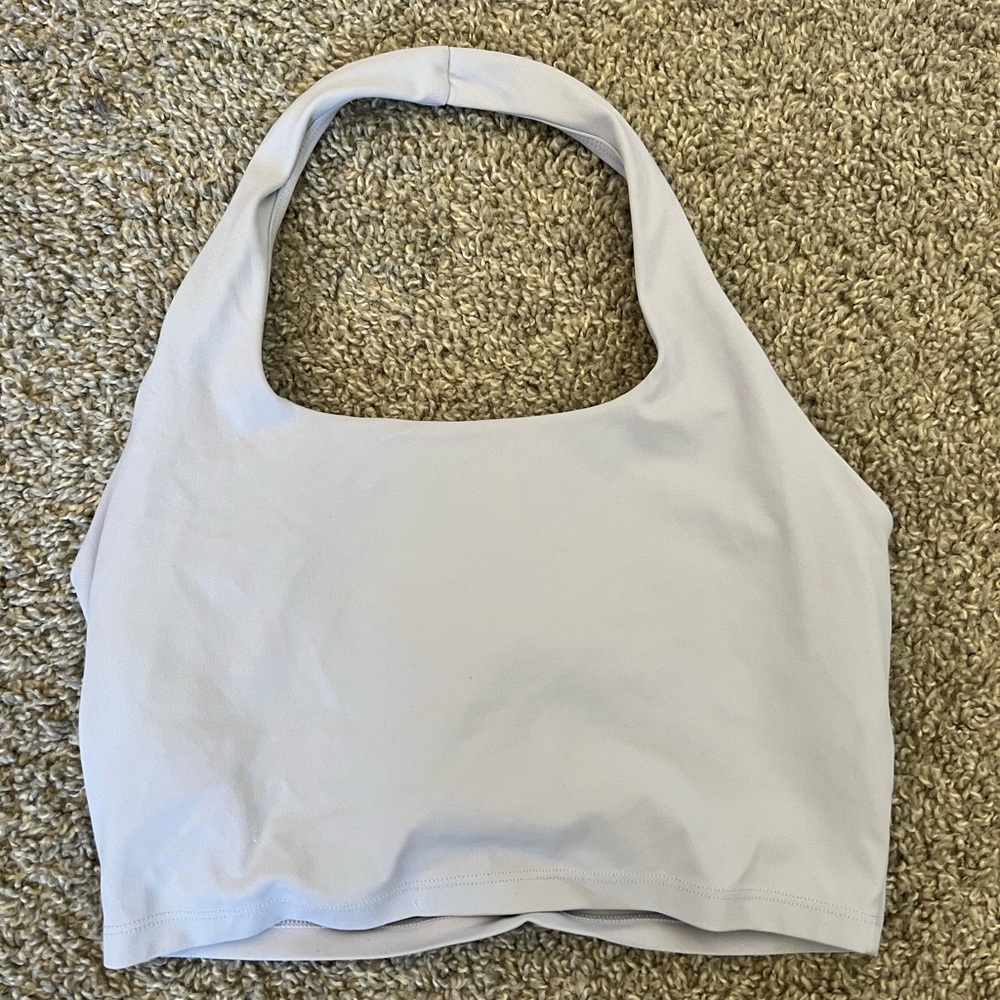 Blue Halter Sports Bra Crop Top Womens Medium